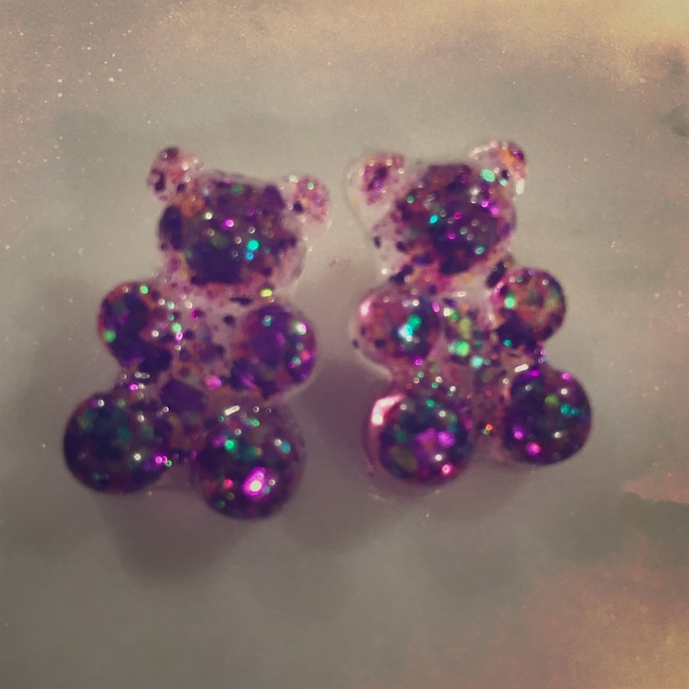 Confetti Gummy bears Large stud earrings NOW 50%